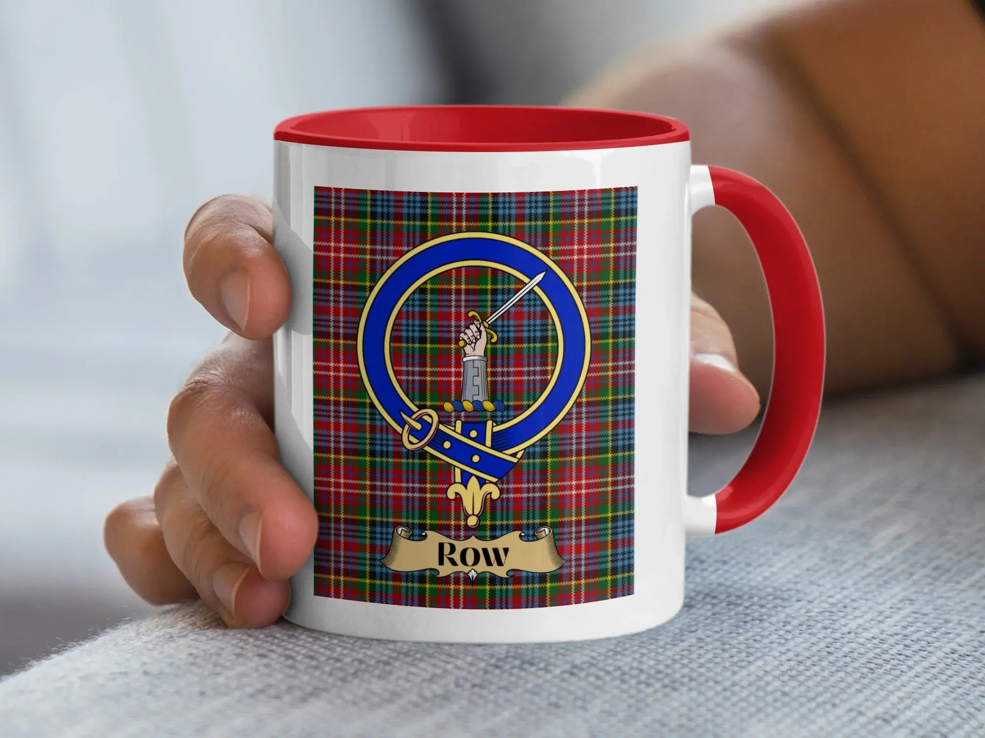 Clan Crest with Tartan Design Ceramic Coffee Mug