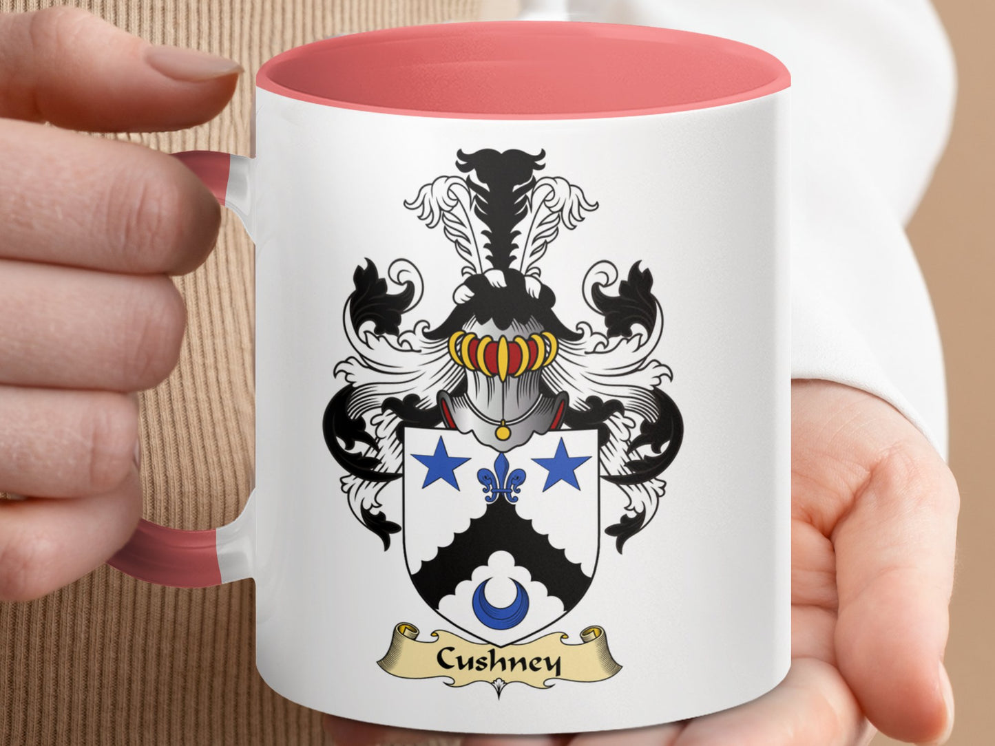 Cushney Scottish Clan Coat of Arms Accent Coffee Mug - Living Stone Gifts