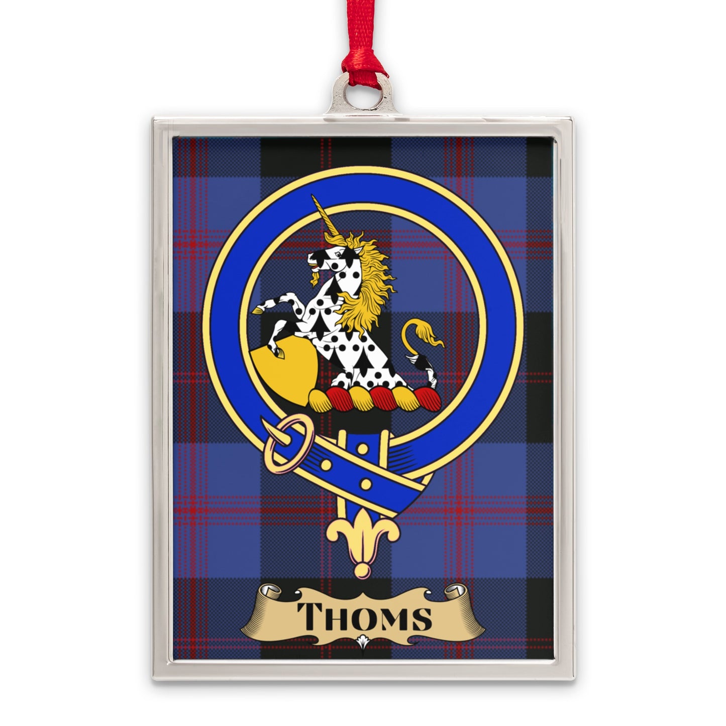 Thoms Plaid Unicorn Family Crest Ornament product