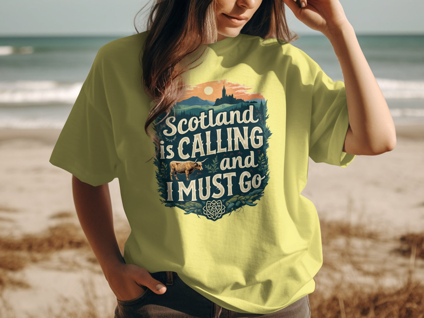 Scotland is Calling and I Must Go Quote Graphic T-Shirt - Living Stone Gifts