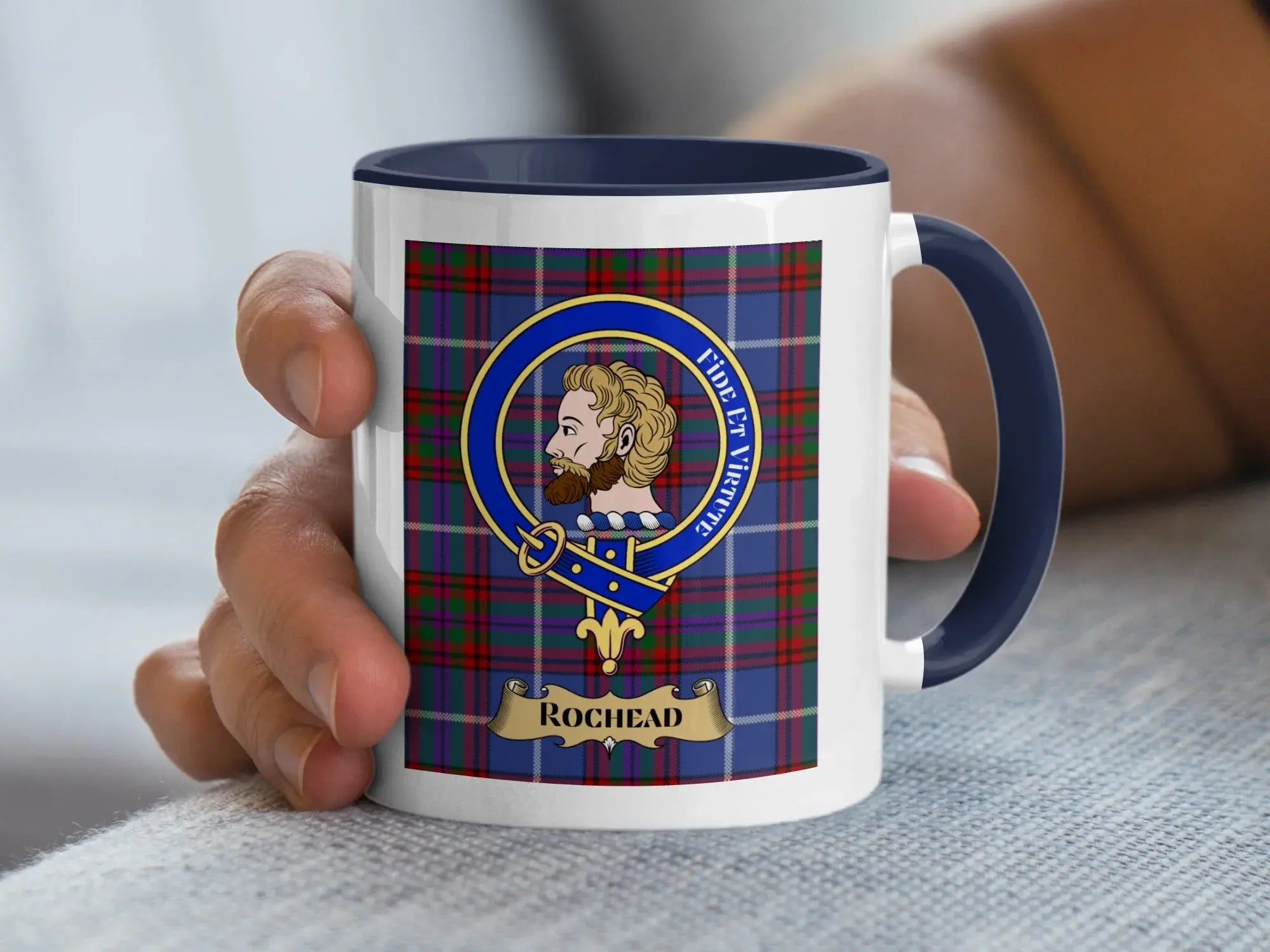 Clan Rocheald Emblem Fide Et Virtute Mug