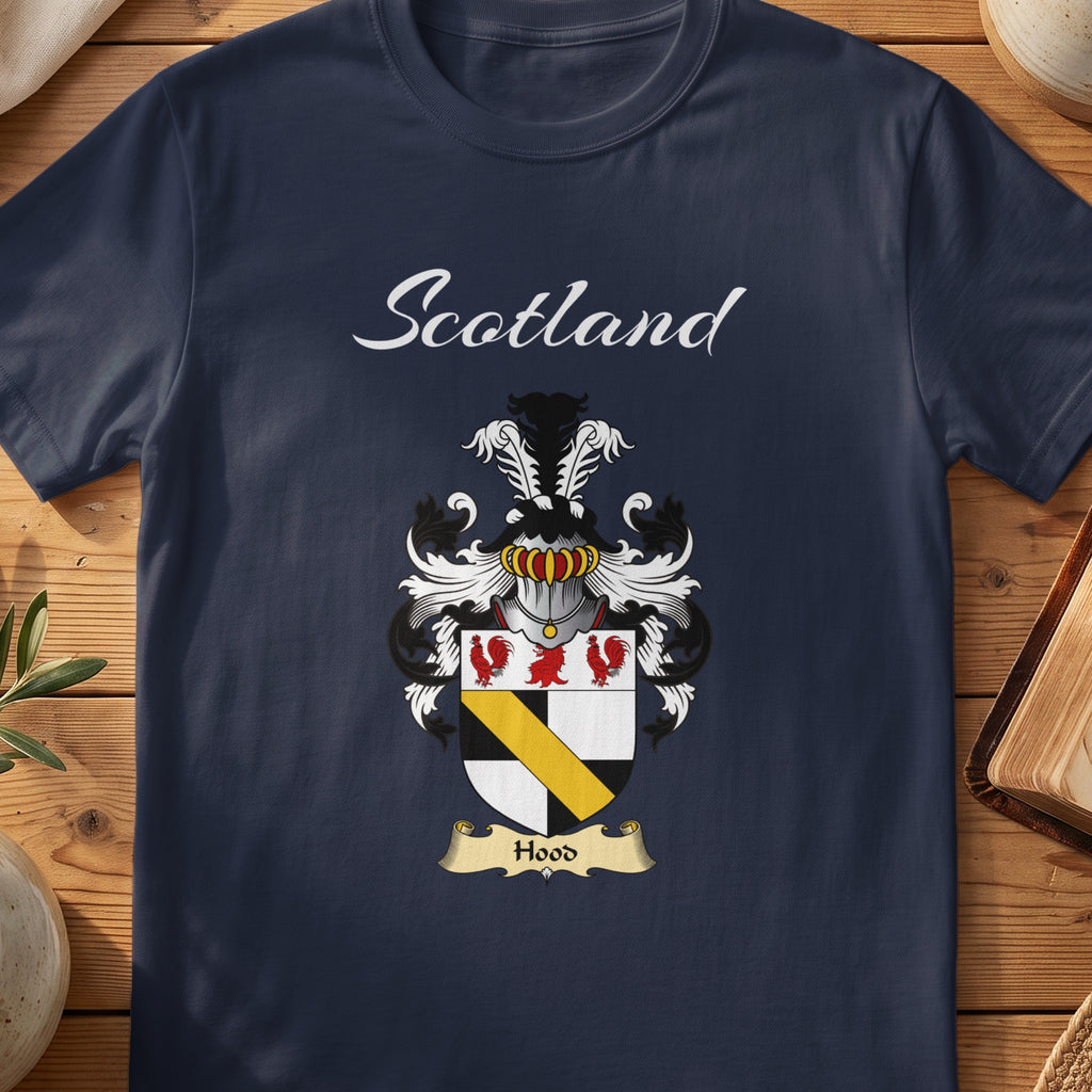 Hood Scottish family shield T-shirt in Navy