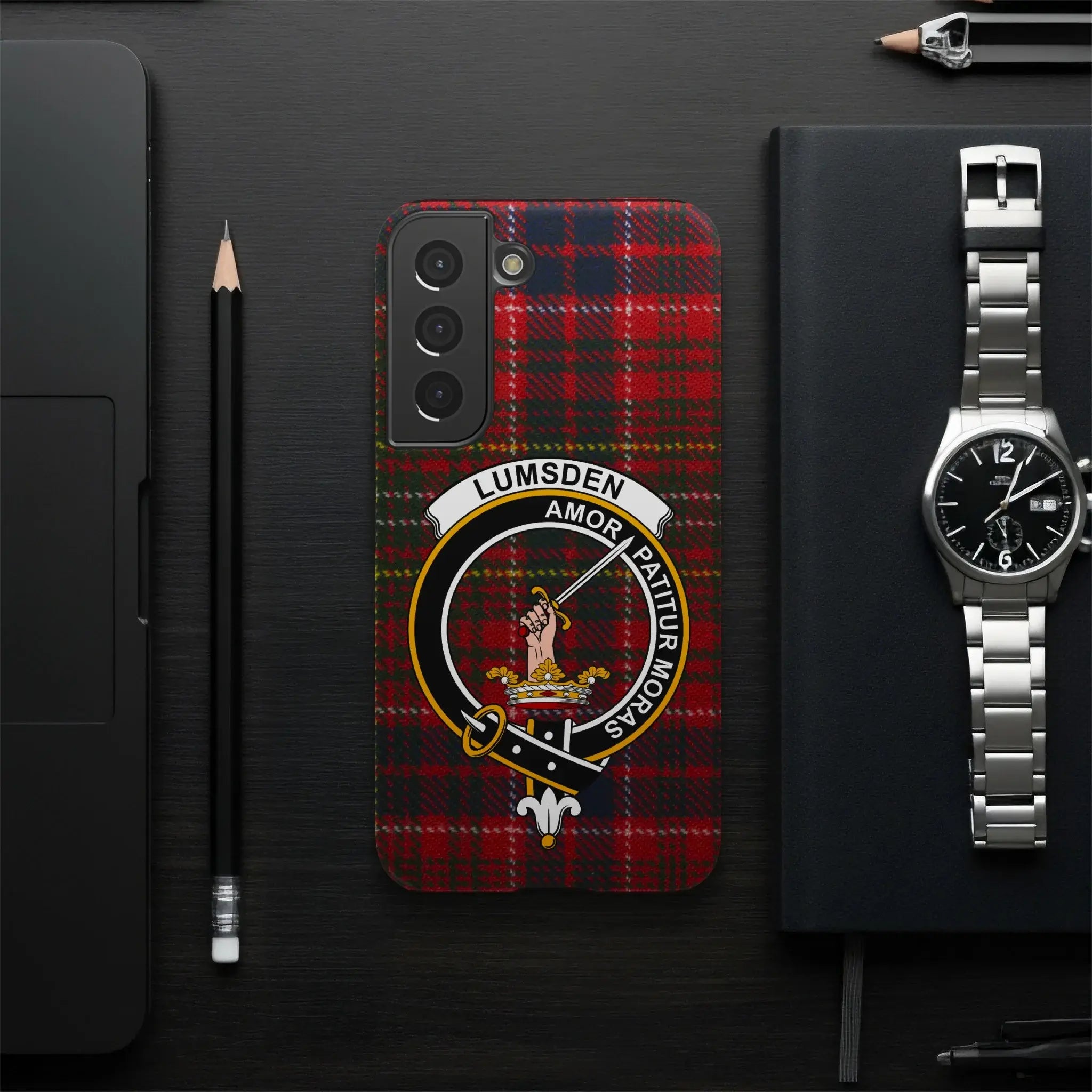 Clan Lumsden tartan phone case — Samsung Galaxy fit, slim impact-resistant glossy case