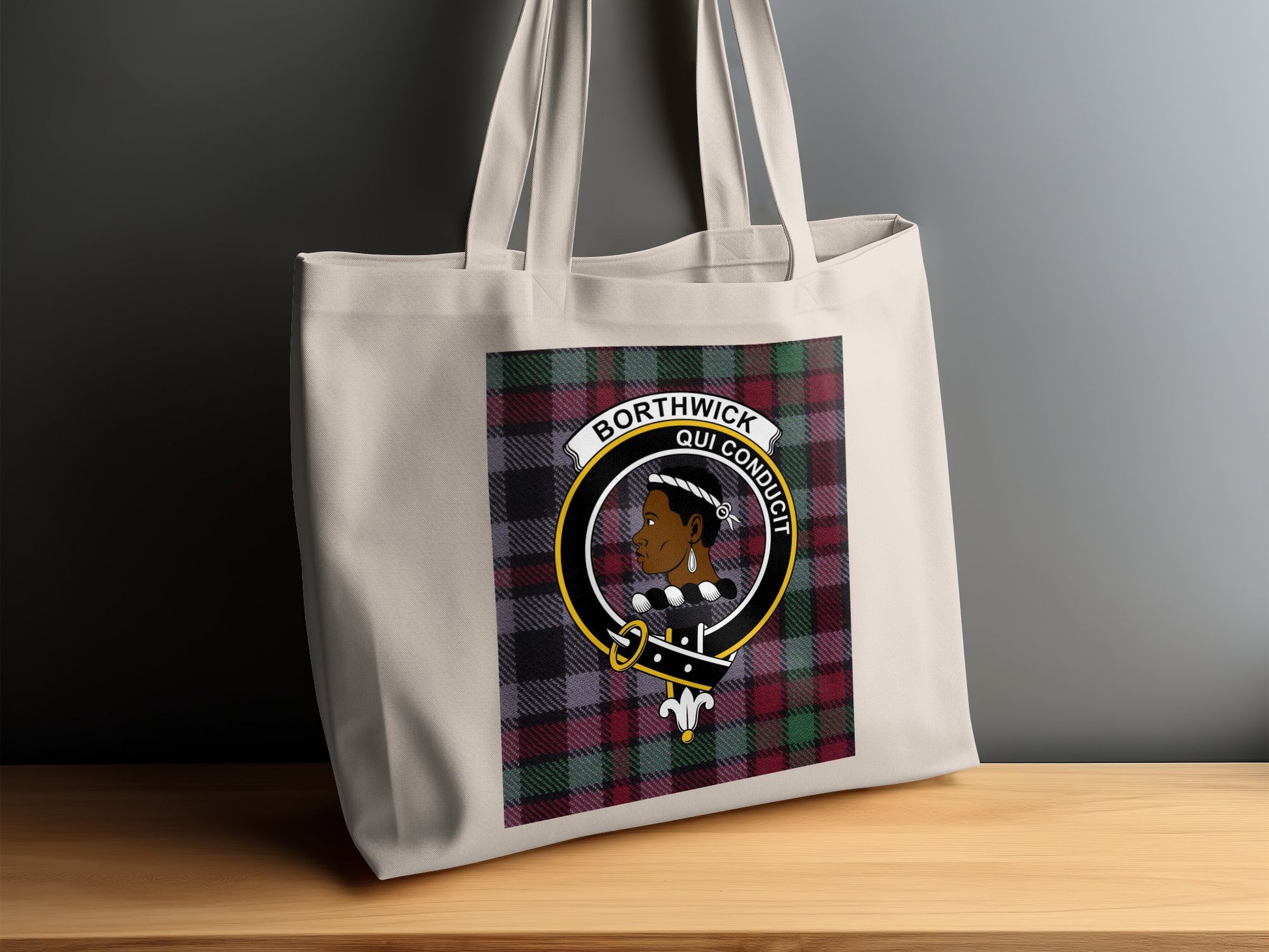 Borthwick Clan Crest Scottish Tartan Tote Bag - Living Stone Gifts