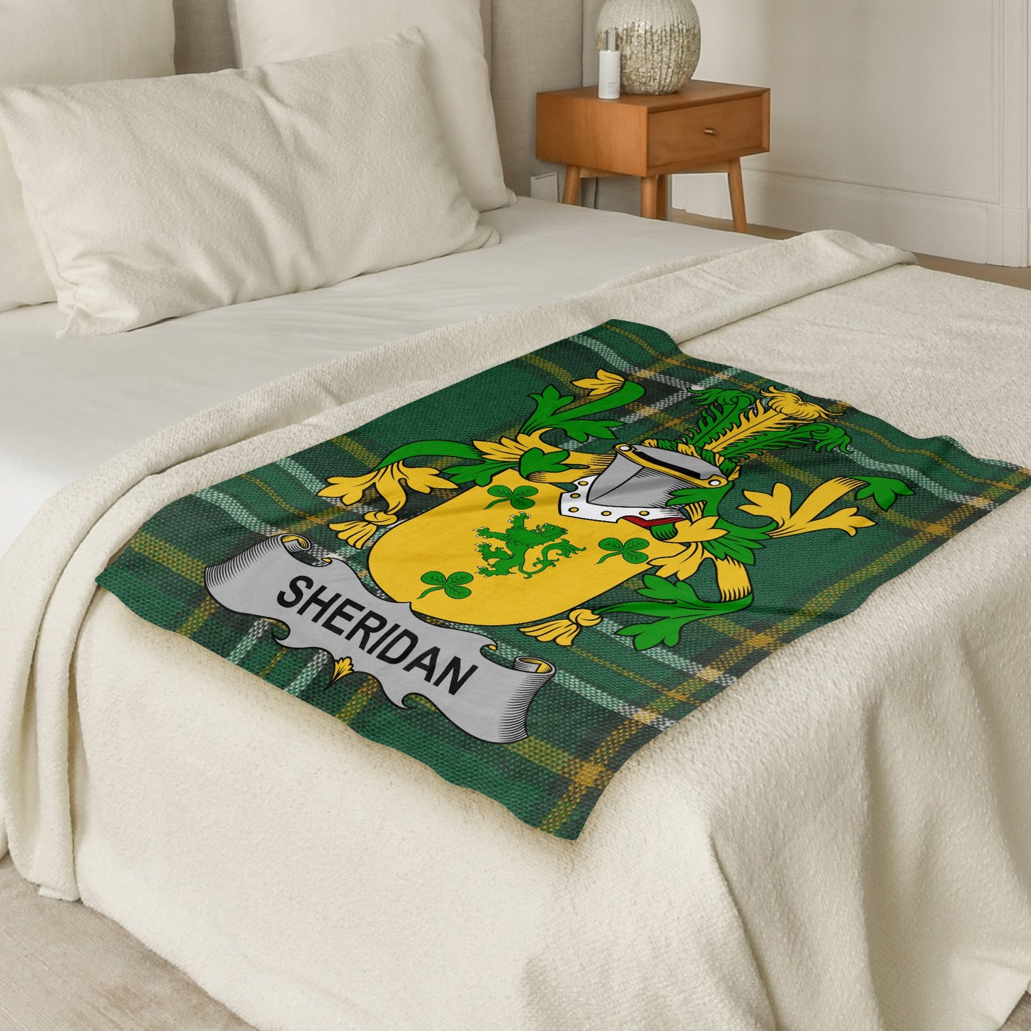 Sheridan Surname Irish Tartan Throw Blanket - Living Stone Gifts