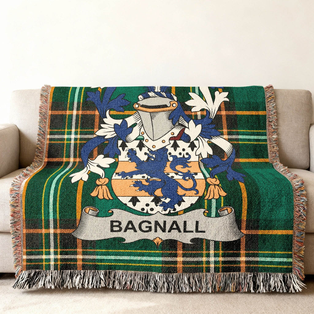Bagnall Family Crest Plaid Throw Blanket product type
