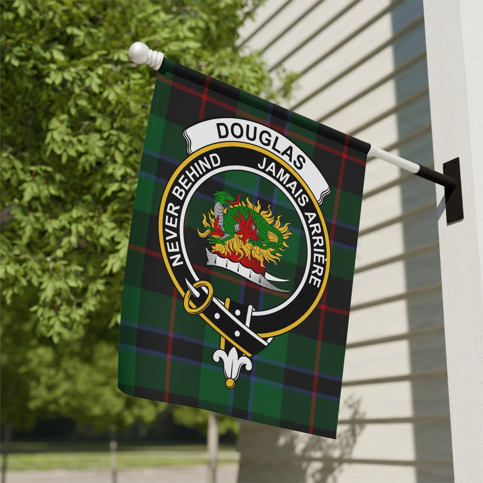 Douglas Never Behind Jamais Arriere flag product