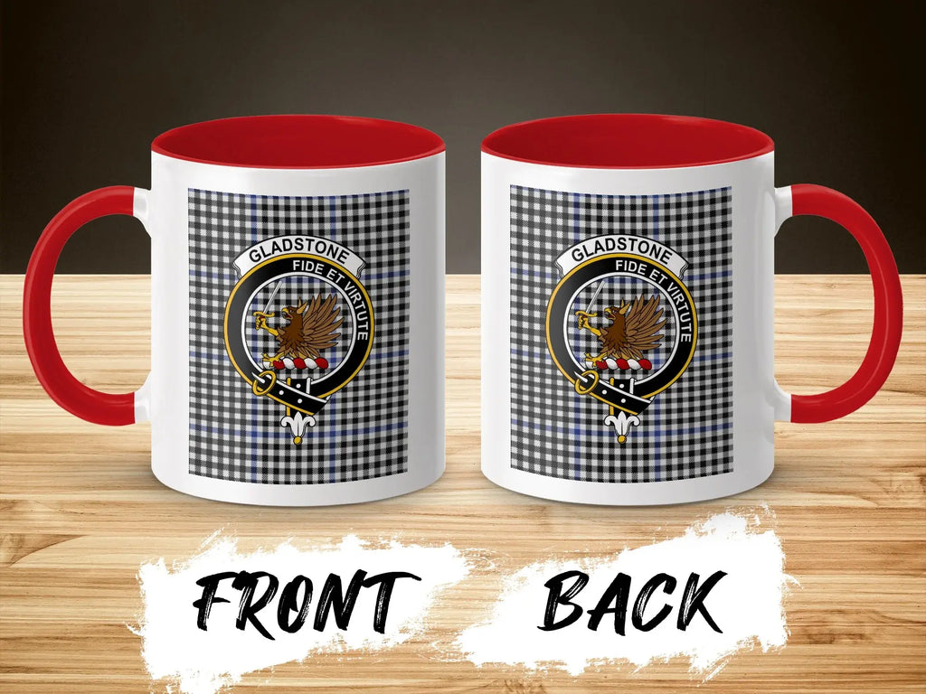 Gladstone Clan Fide Et Virtute Plaid Design Mug