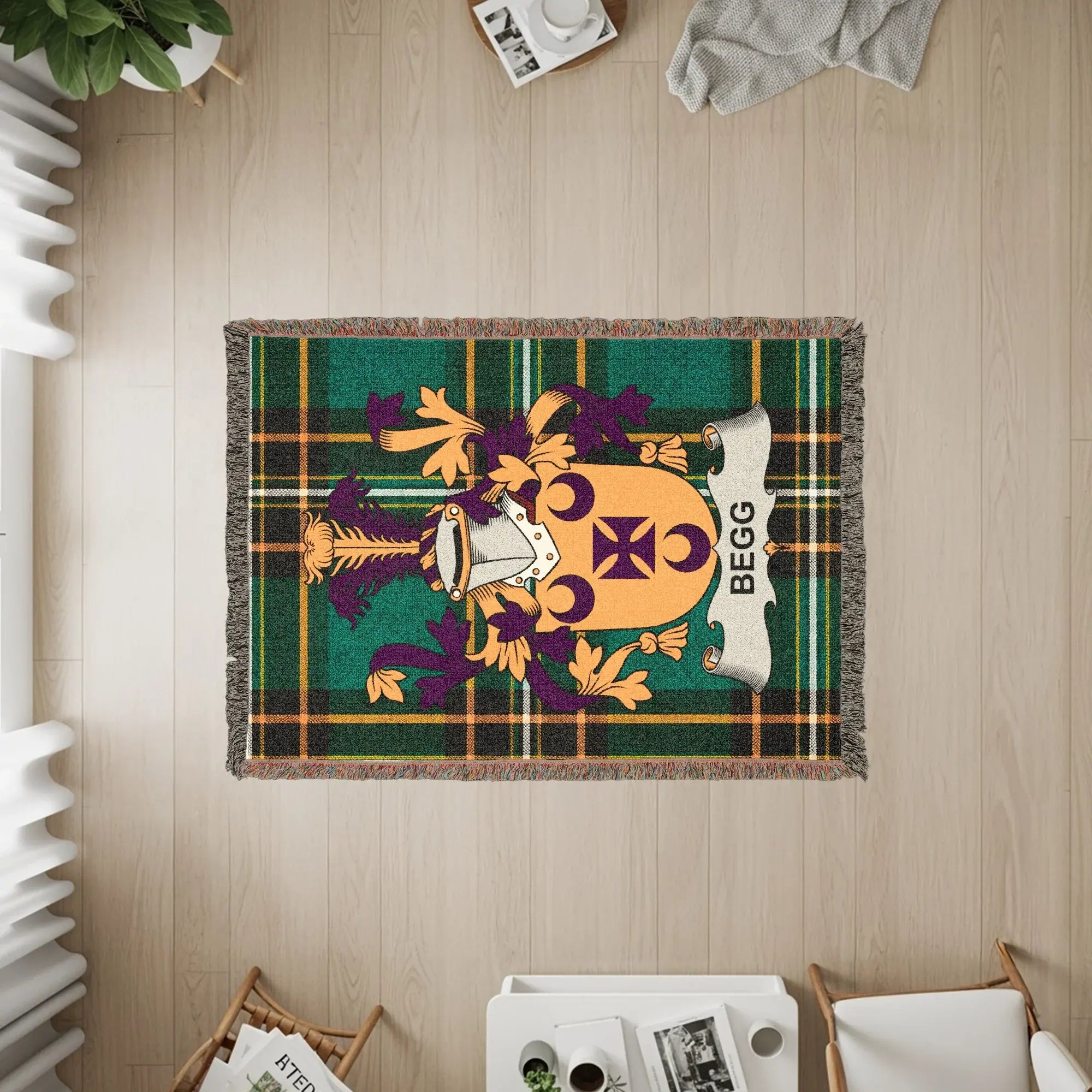 Begg Tartan Plaid Family Crest Woven Throw Blanket product type