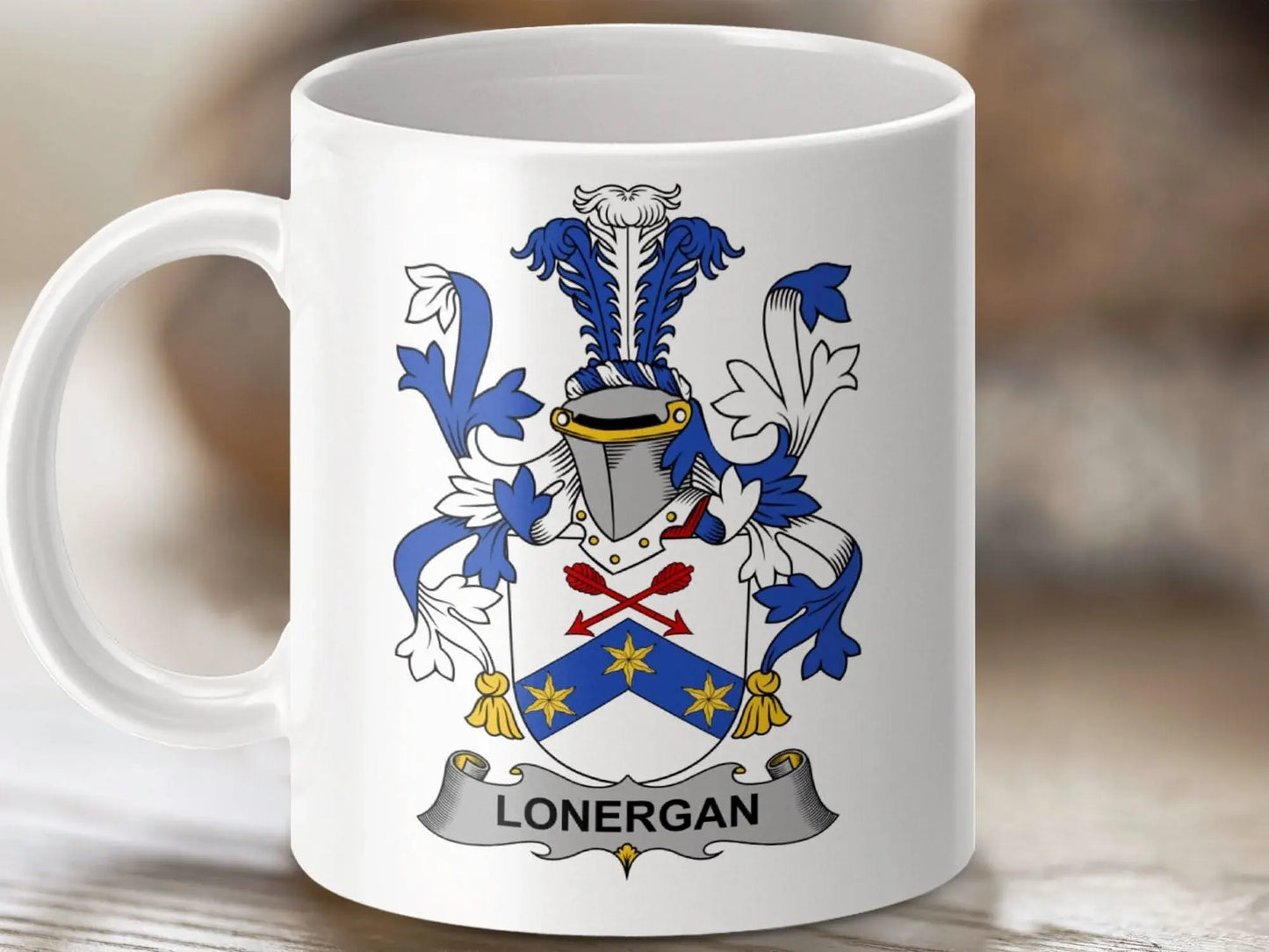 Lonergan Surname Irish Family Crest Mug - Celtic Ancestry Gifts