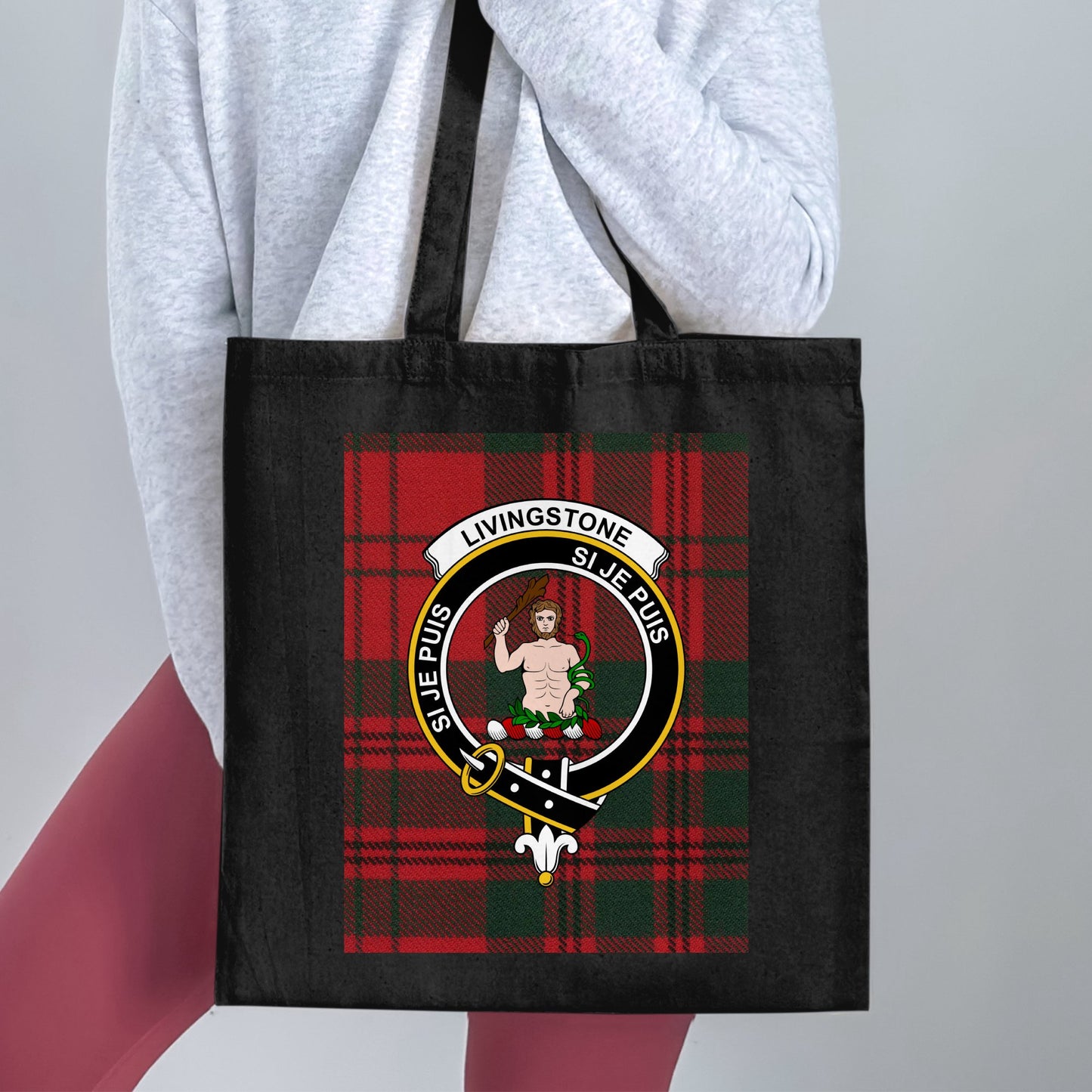 Clan Livingstone Scottish Crest Tartan Tote Bag - Living Stone Gifts