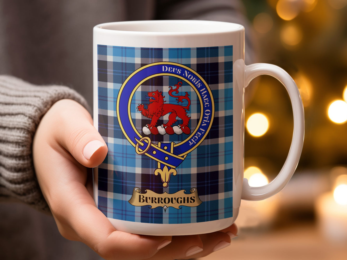 Burroughs Clan Crest Tartan Plaid Coffee Mug - Living Stone Gifts