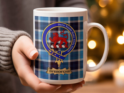 Burroughs Clan Crest Tartan Plaid Coffee Mug - Living Stone Gifts