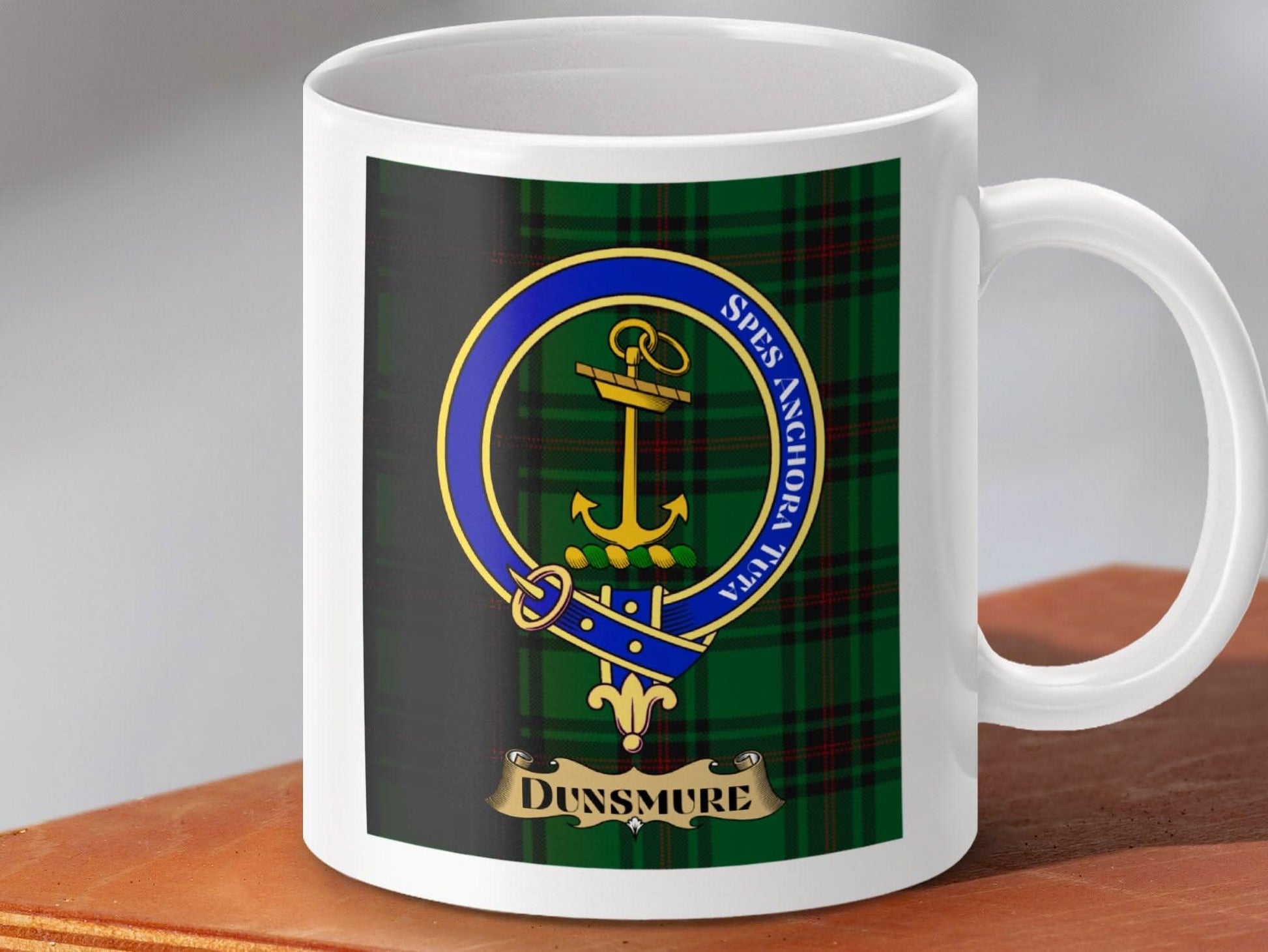 Dunsmure Scottish Tartan Mug with Crest Design product