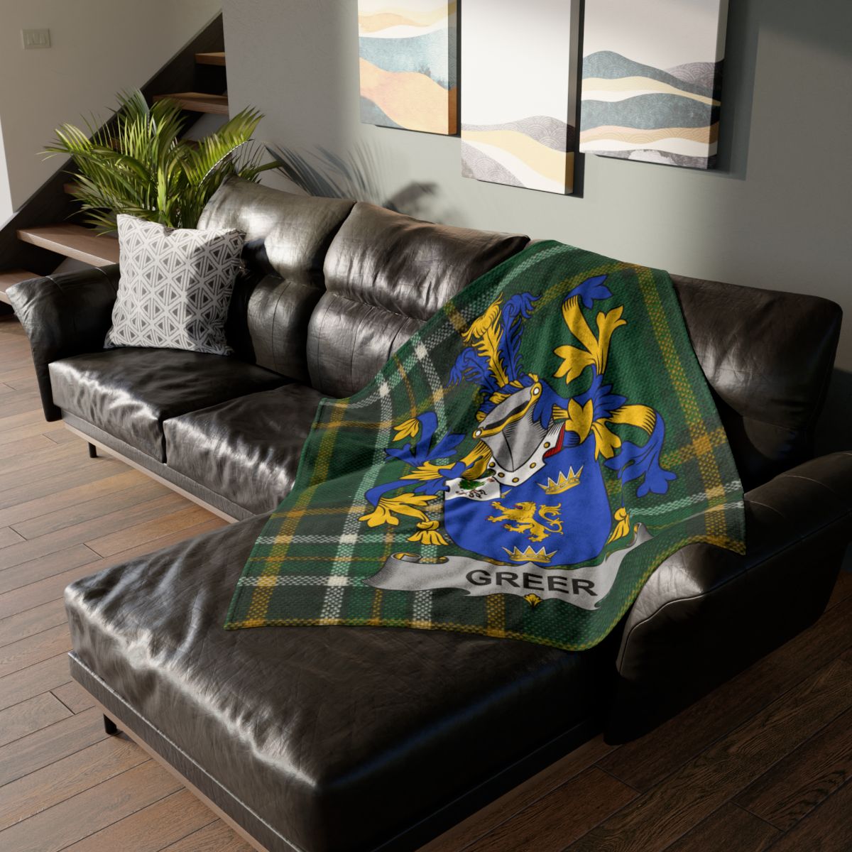 Family Crest Personalized Tartan Blanket Couch Throw product