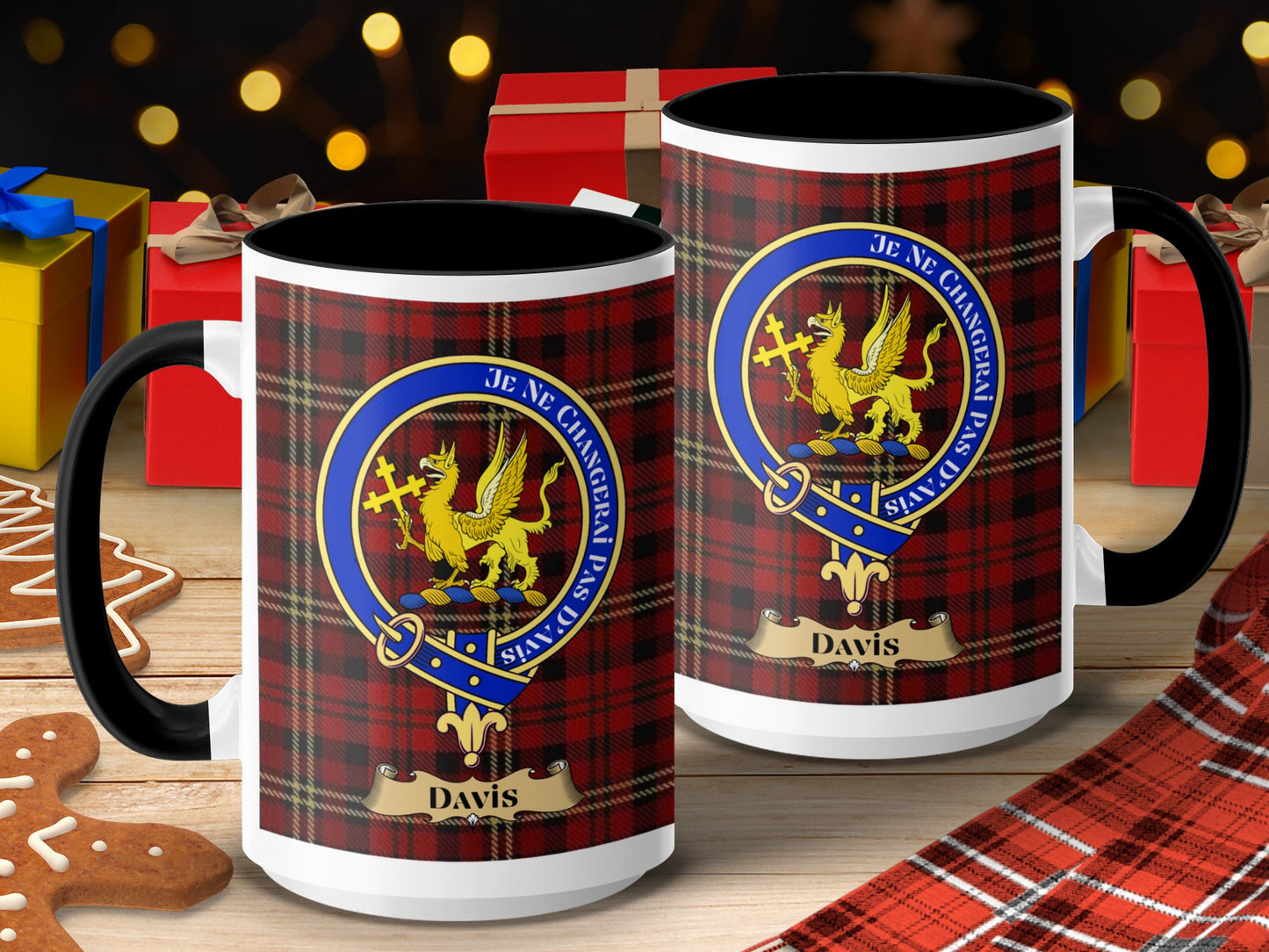 Clan Davidson Scottish Tartan Crest Design Mug - Living Stone Gifts