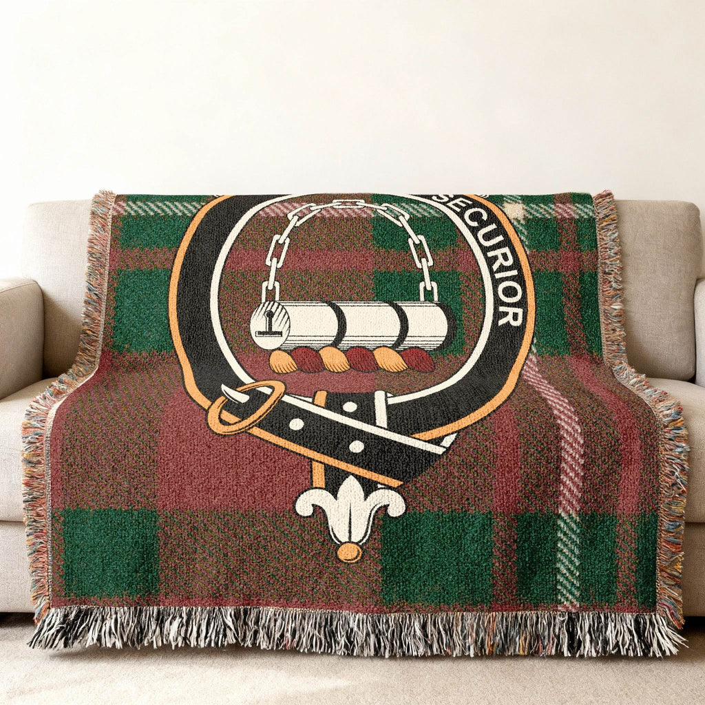 Securior Emblem on Green and Red Plaid Blanket