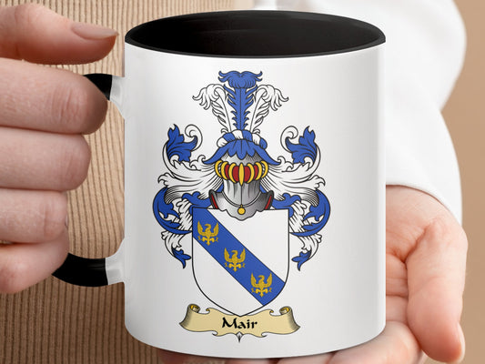 Elegant Mair Scottish Clan Surname Coat of Arms Mug - Living Stone Gifts