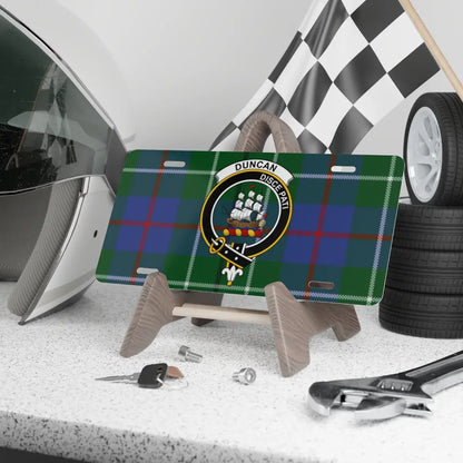 Duncan Discere Est Plaid Pattern License Plate product