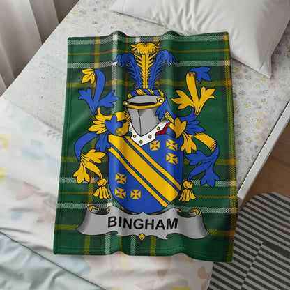 Bingham Family Crest Plaid Design Cozy Blanket product