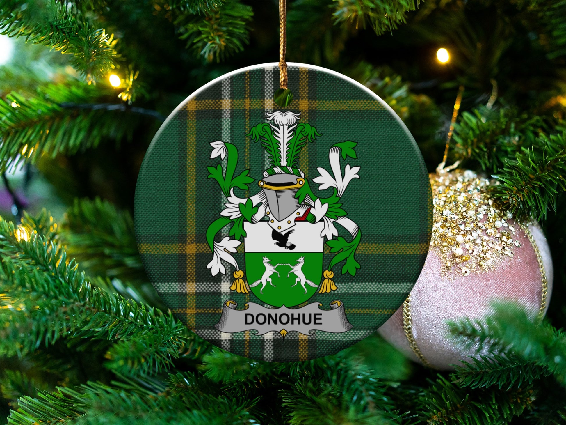 Celtic Tartan Family Crest Personalized Ornament