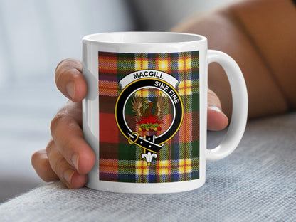 Bright Macgill Crest Tartan Plaid Scottish Clan Mug - Living Stone Gifts