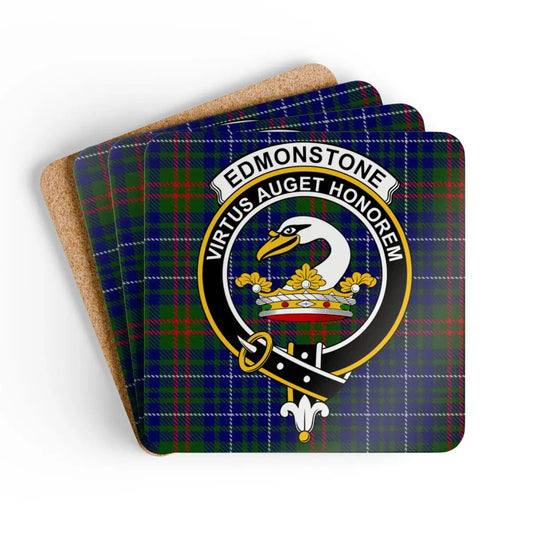 Edmonstone Clan Crest Tartan Drink Coaster Set product