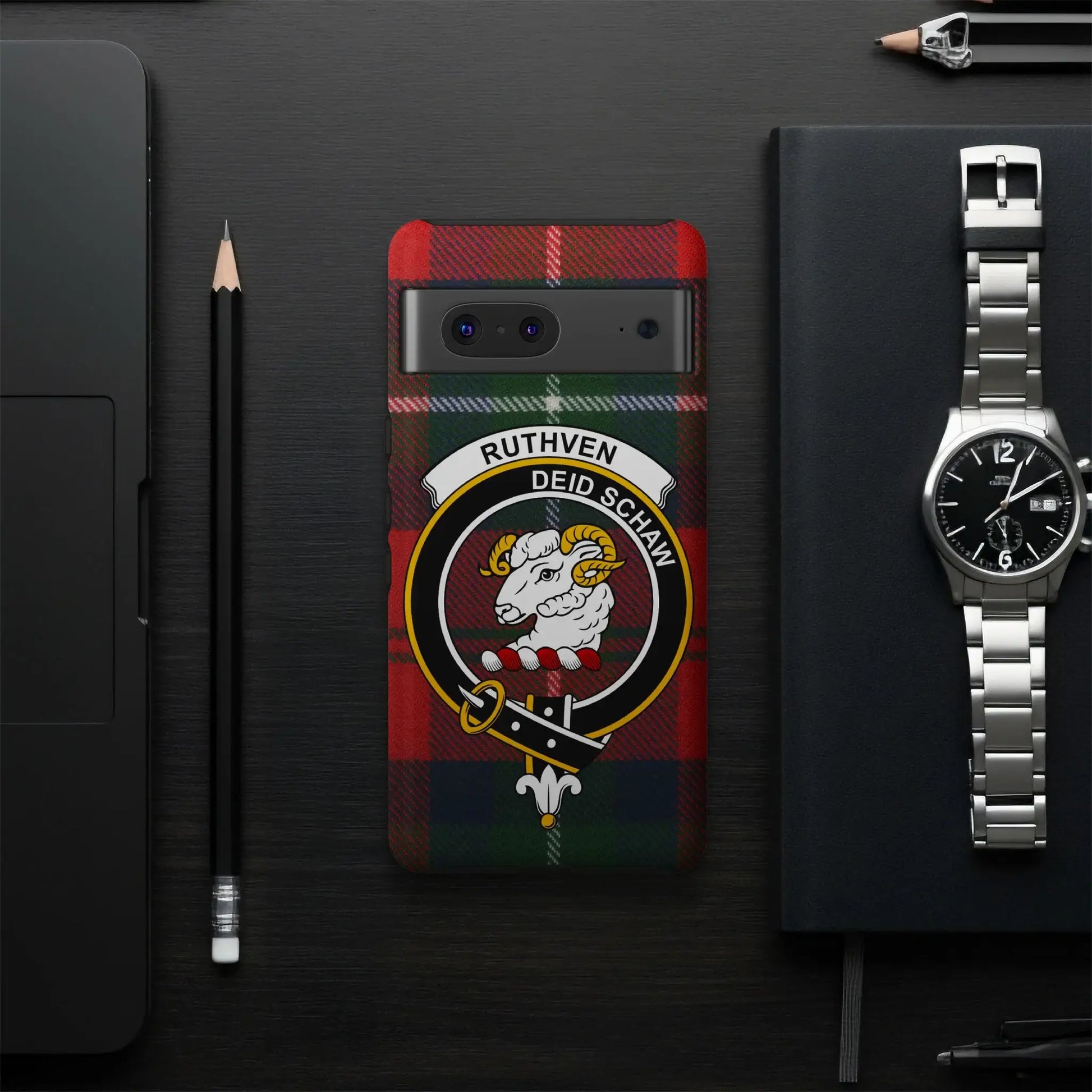 Ruthven Deid Schaw Clan Emblem Phone Case