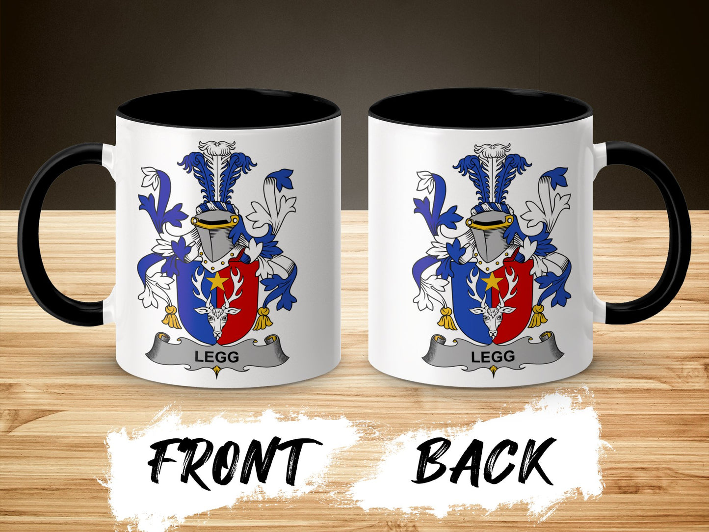 Legg Surname Irish Coat of Arms Family Heritage Mug - Living Stone Gifts