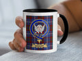 Leggatt tartan mug with a coloured accent handle and interior