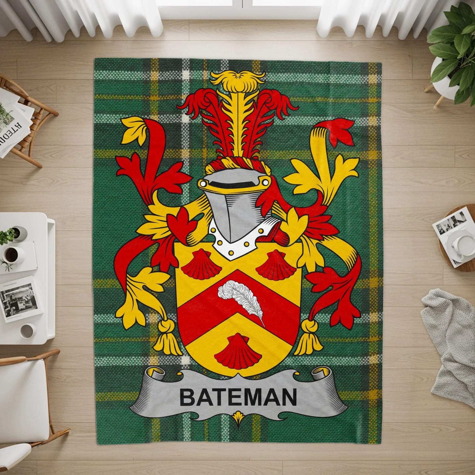 Bateman Family Crest Tartan Plaid Area Rug product type