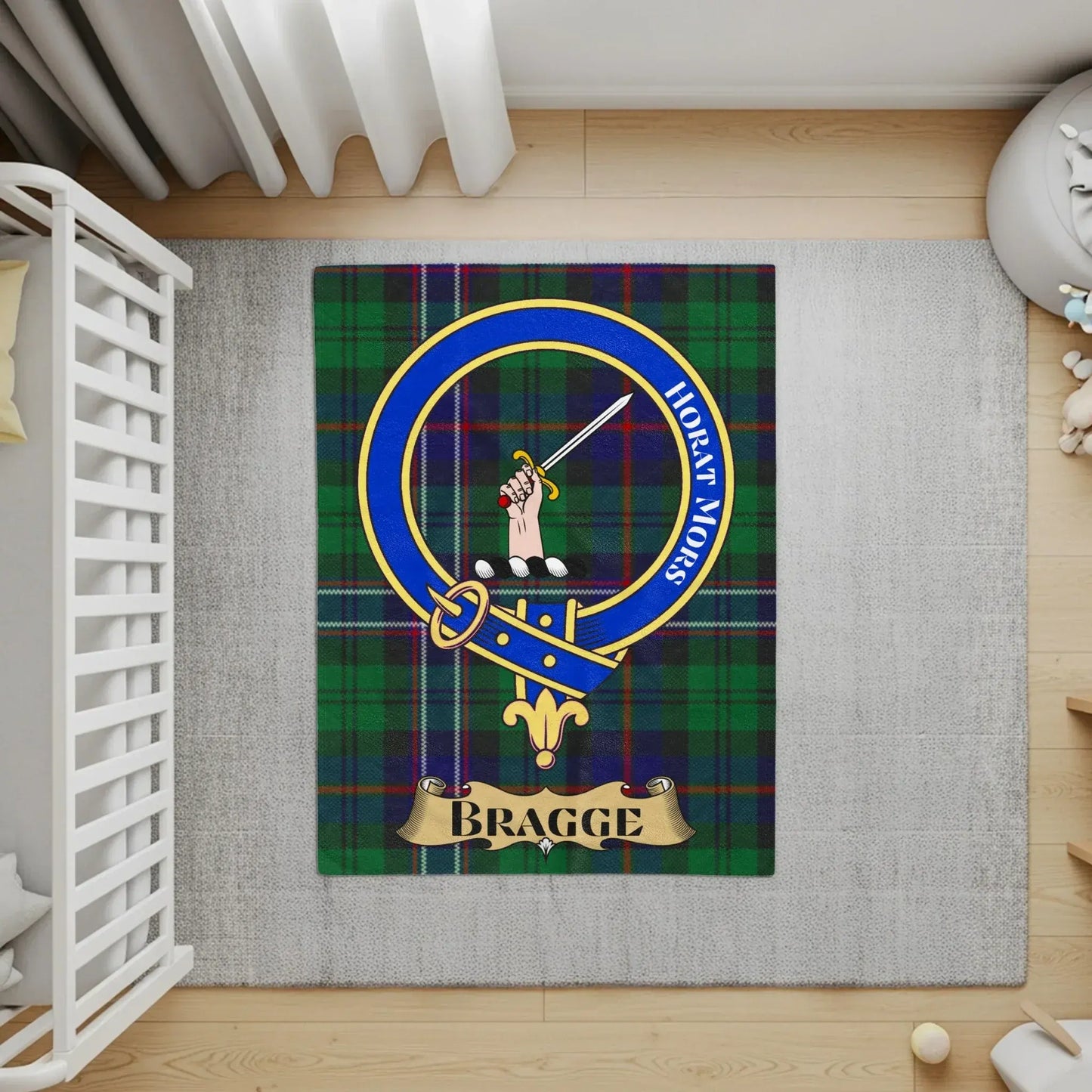 Bragge Clan Crest Tartan Design Area Rug product