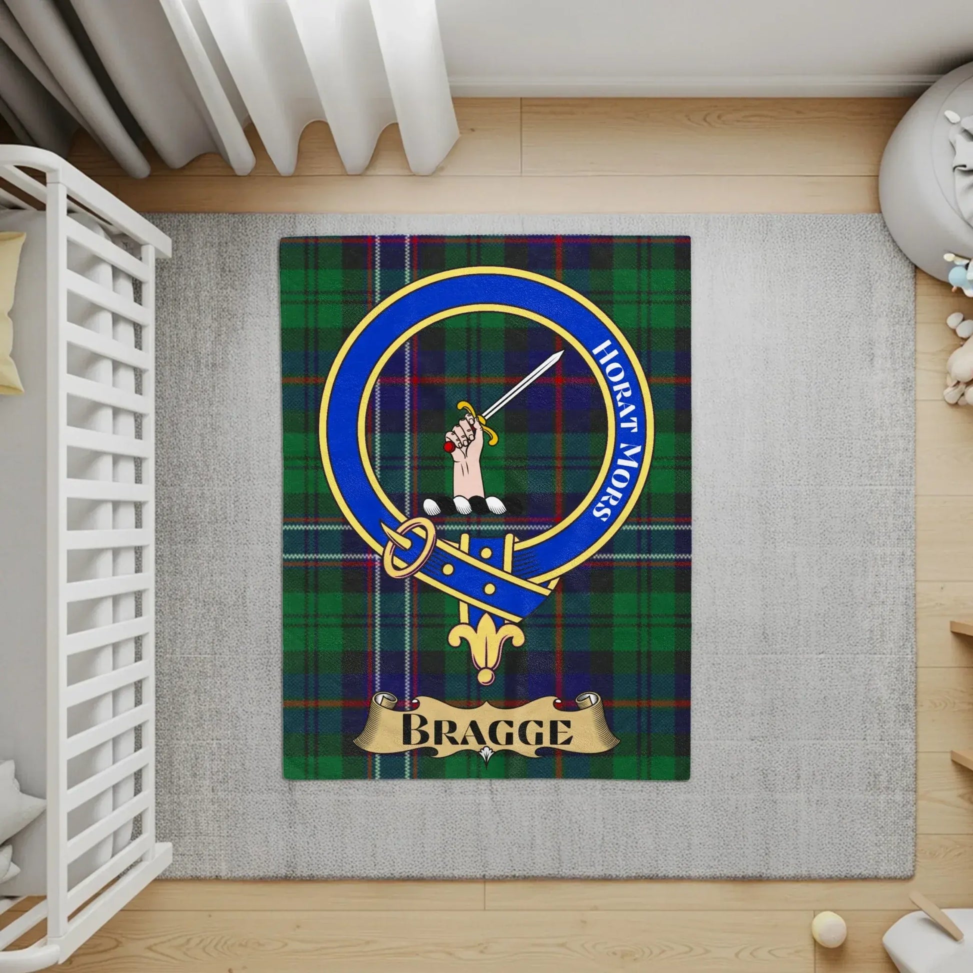 Bragge Clan Crest Tartan Design Area Rug product