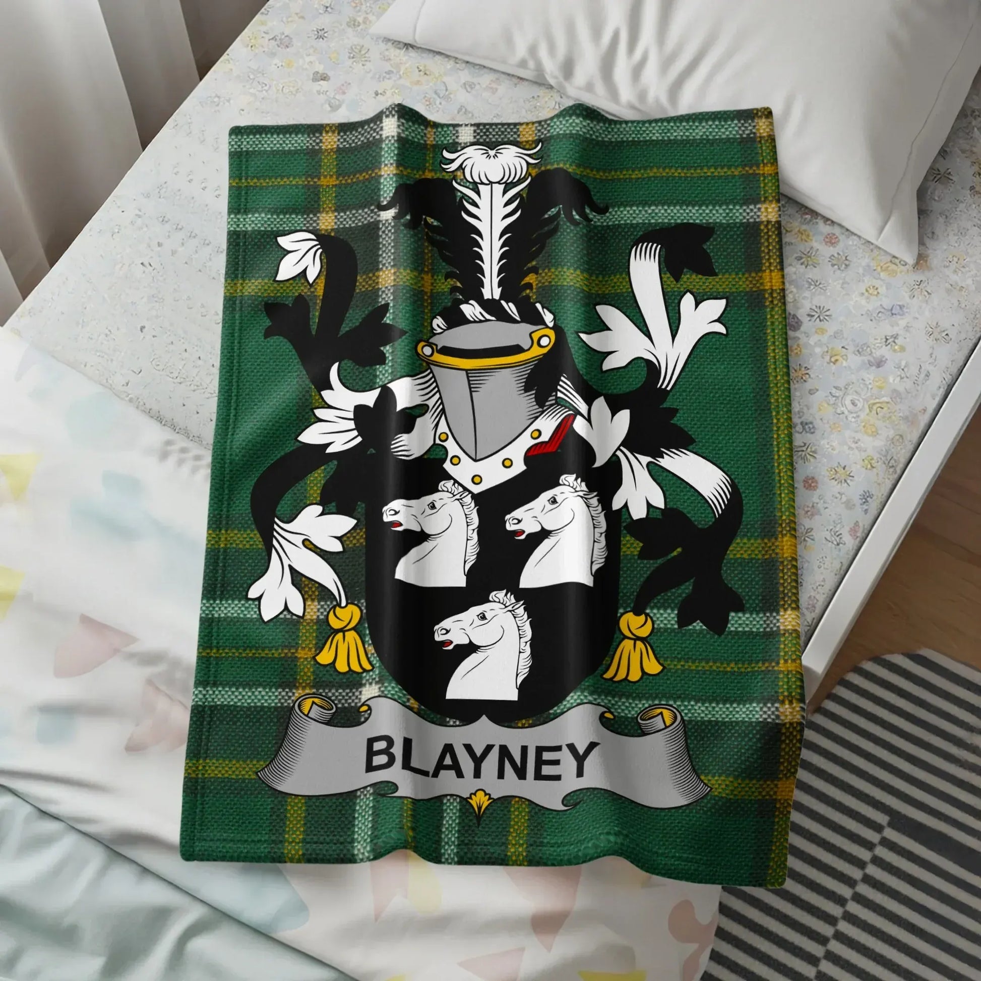 Blayney Family Crest Green Tartan Blanket product