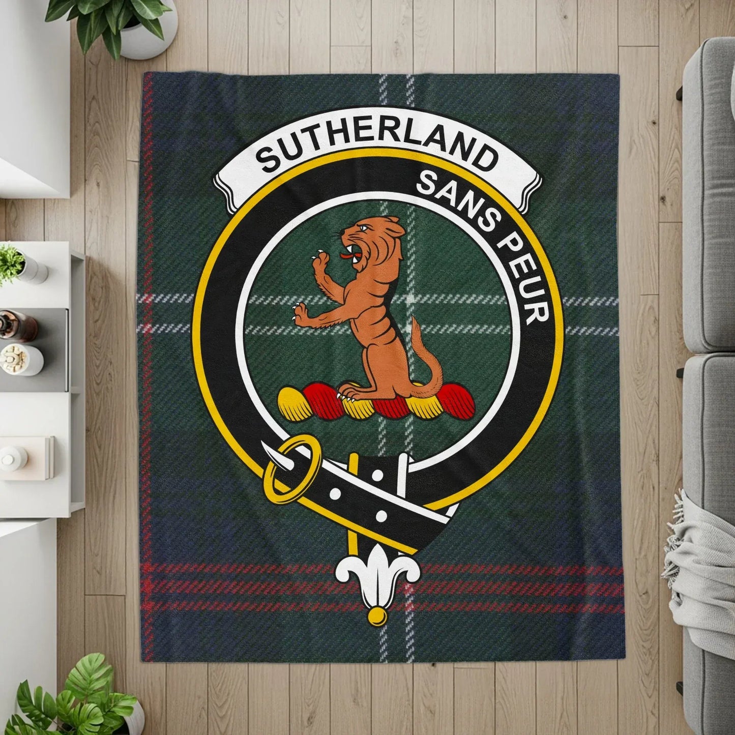 Sutherland Sans Peur Tartan Crest Blanket product