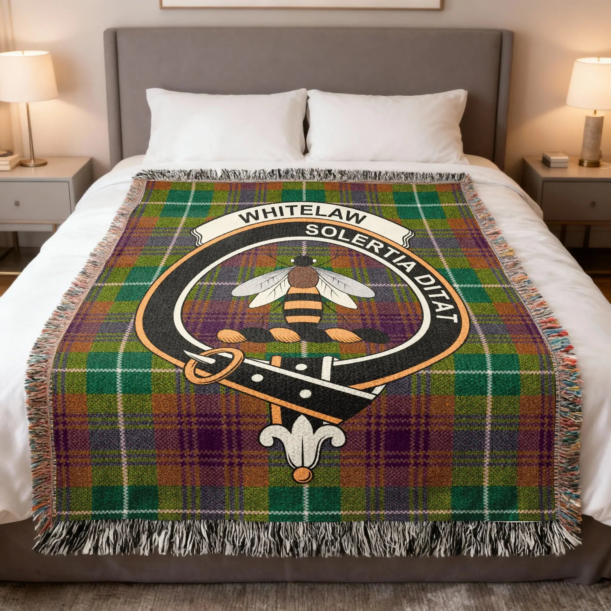 Whitelaw Solertia Ditat graphic tartan blanket