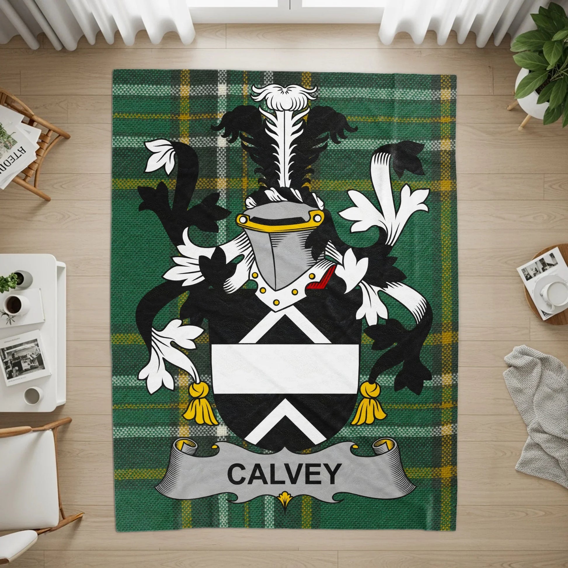 Calvey Family Crest Printed Decorative Rug product