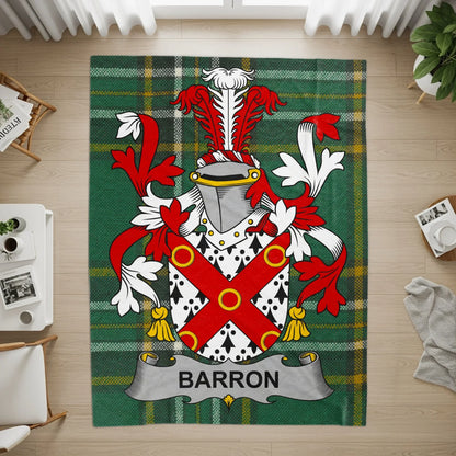 Personalized Barron Family Crest Plaid Pattern Rug product