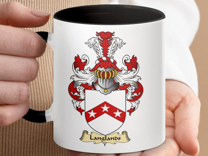 Clan Langlands Scottish Coat of Arms Emblem Mug - Living Stone Gifts