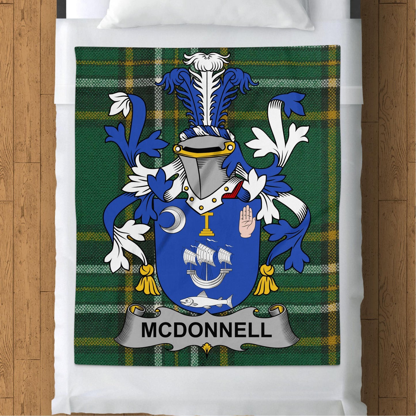 McDonnell Surname Irish Tartan Throw Blanket - Living Stone Gifts