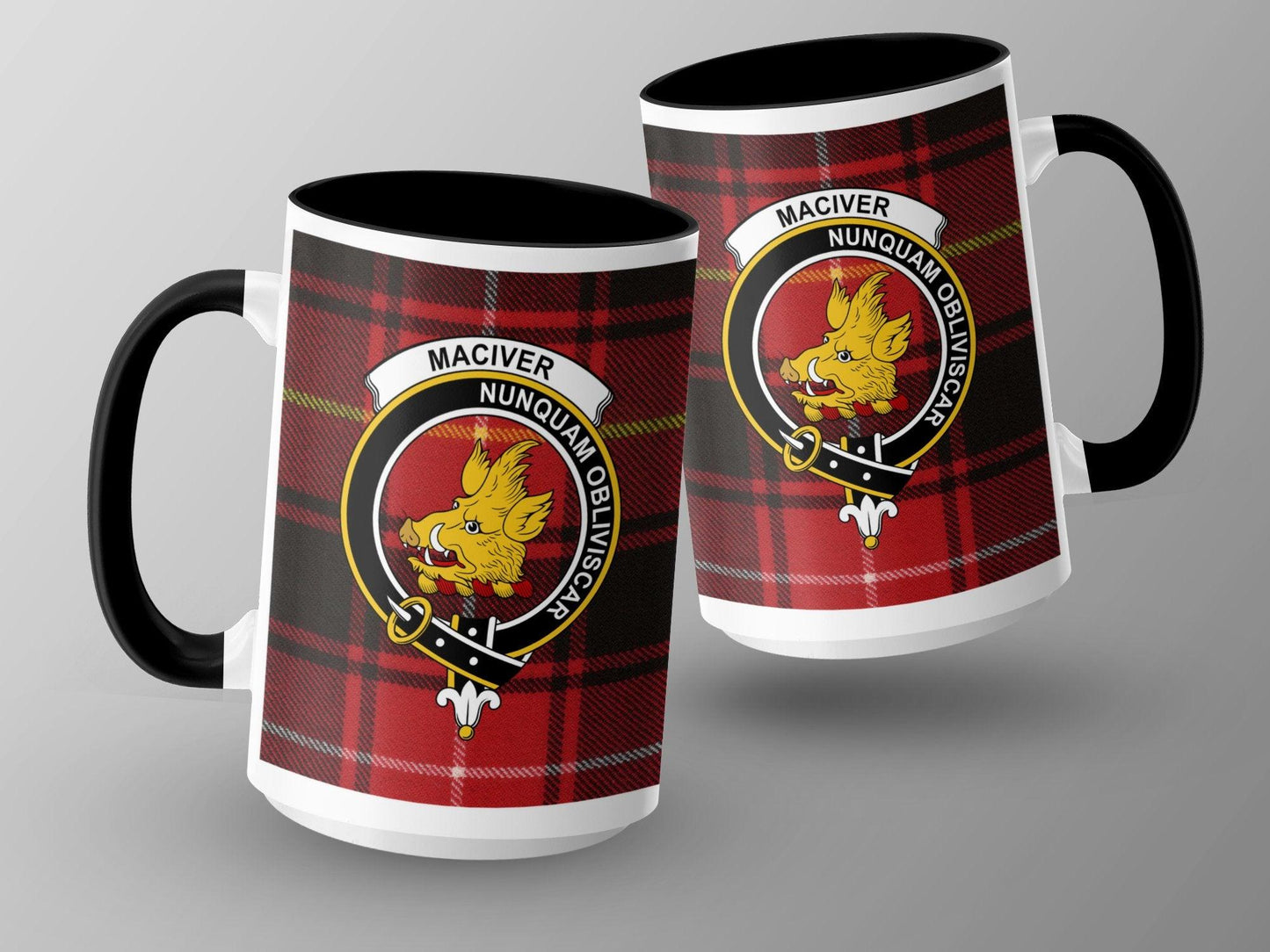 MacIver Clan Tartan Crest Plaid Design Mug - Living Stone Gifts