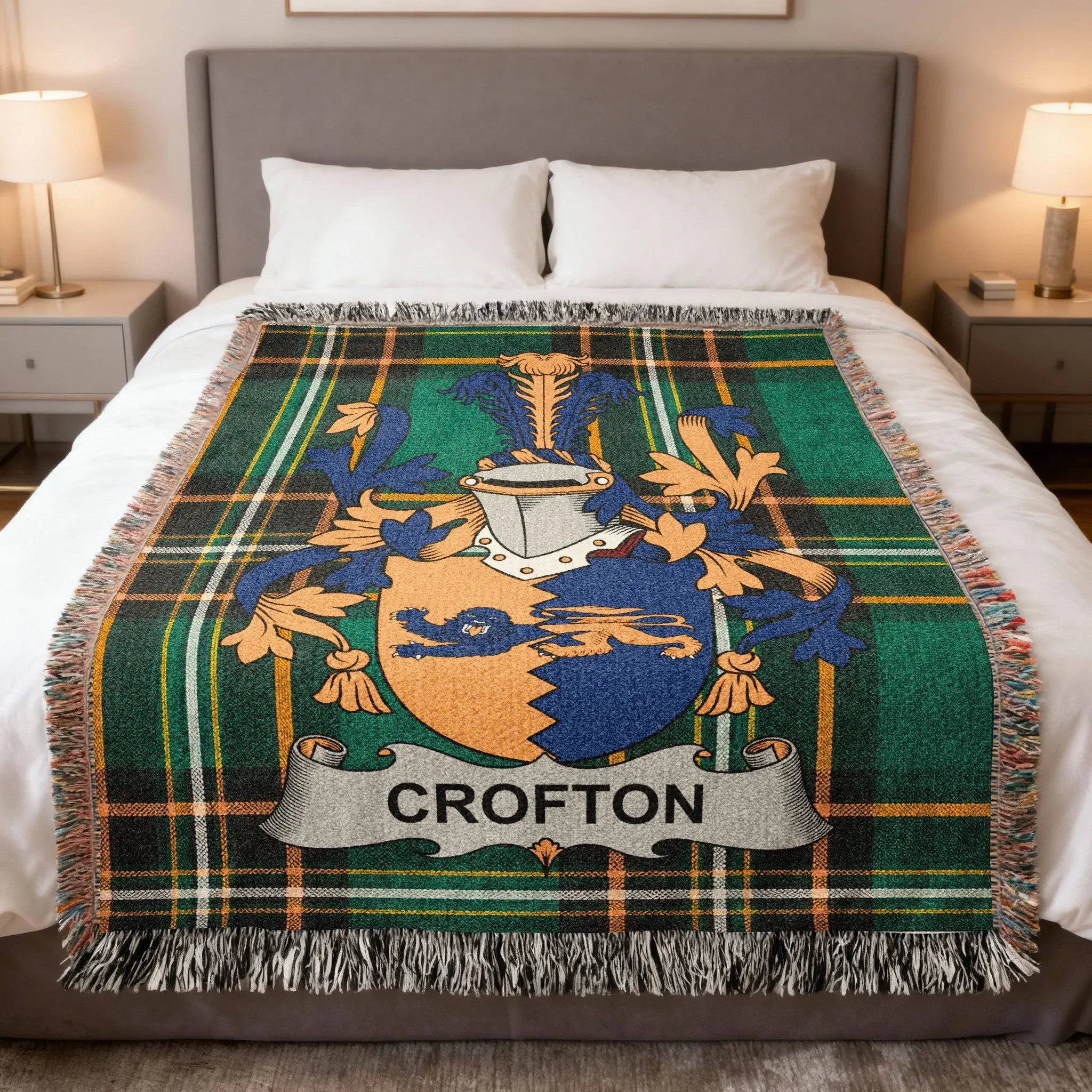 Crofton Family Crest Tartan Plaid Blanket product type