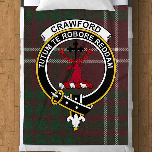 Crawford Clan Crest Tartan Throw Blanket - Living Stone Gifts