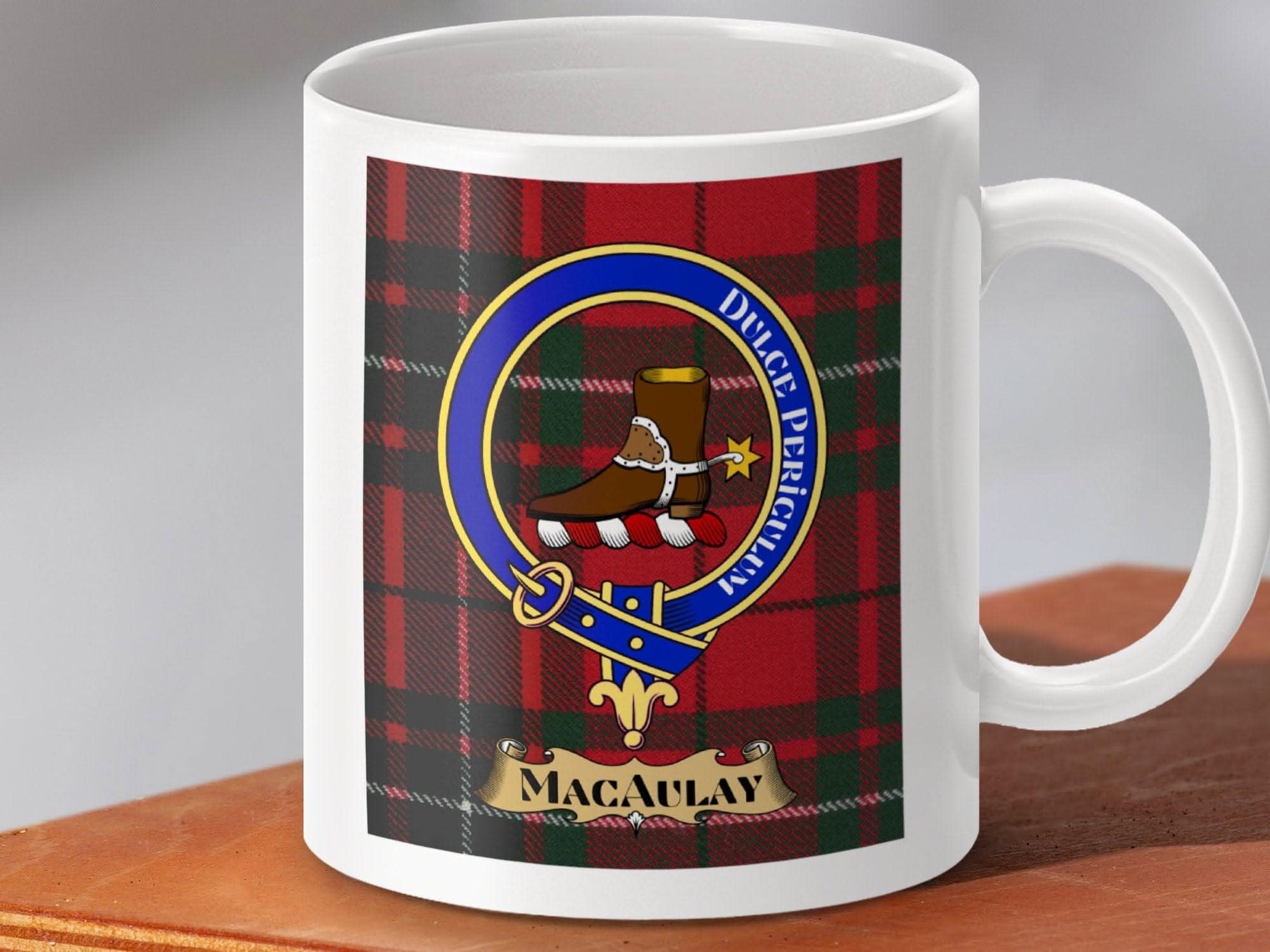 Macaulay Clan Crest Tartan Print Ceramic Mug product