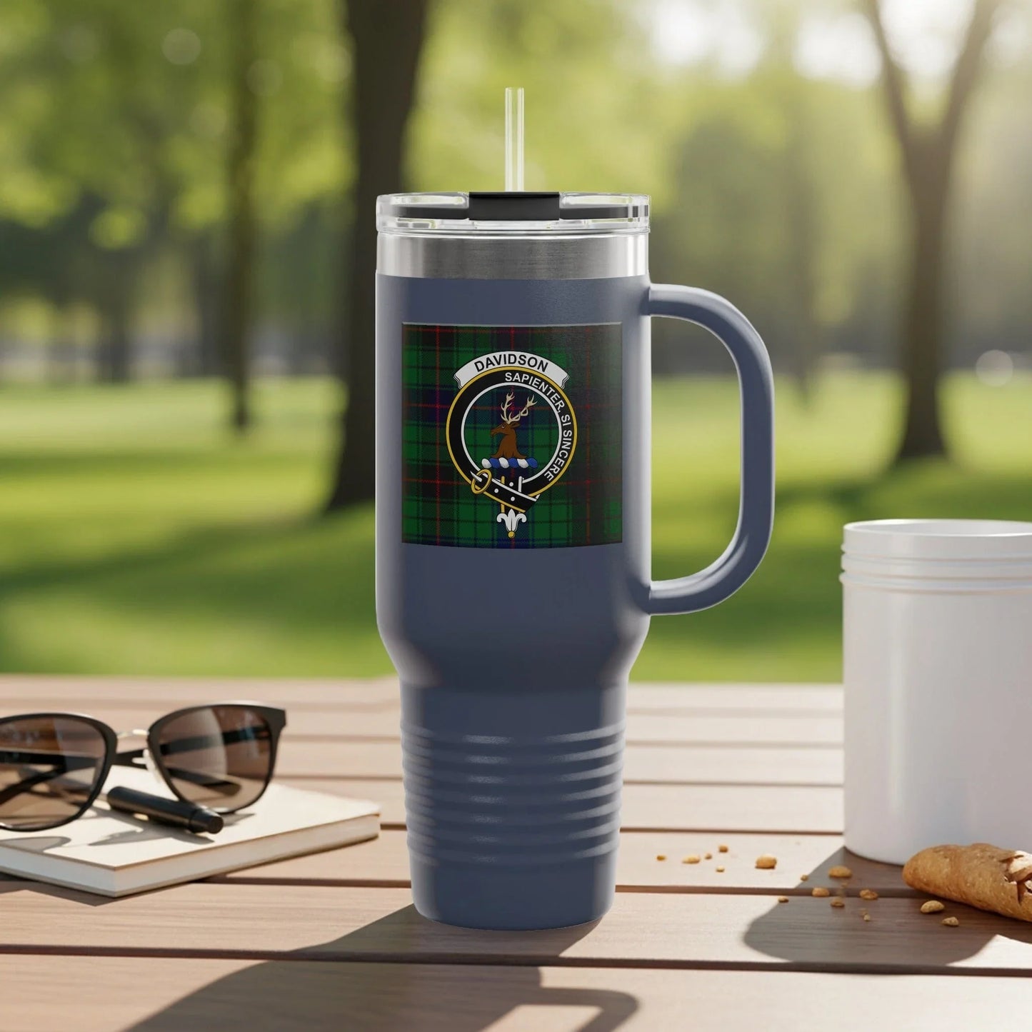 Davidson Family Crest Checkered Thermos Product