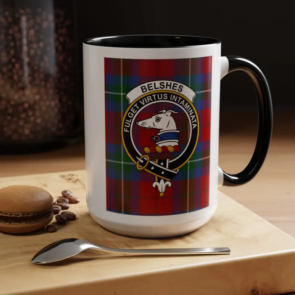 Clan Belshes Tartan Design Coffee Mug for Daily Use