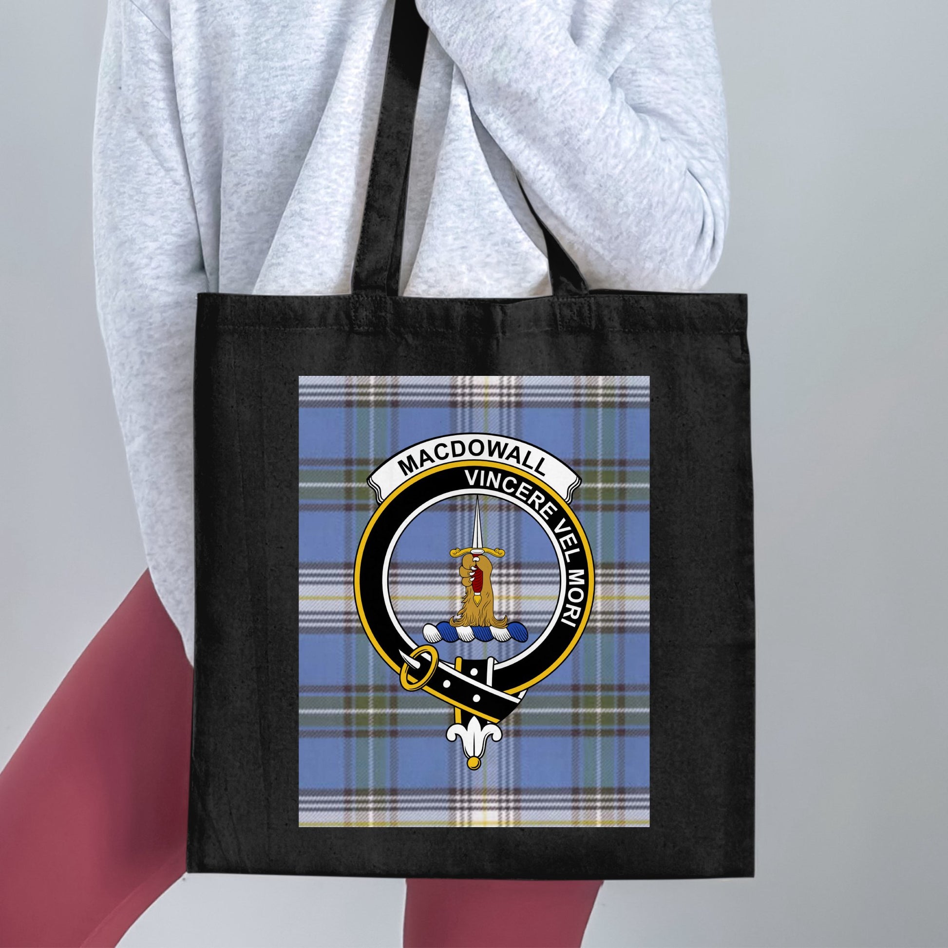 Clan Macdowall's Scottish Crest Tartan Tote Bag - Living Stone Gifts