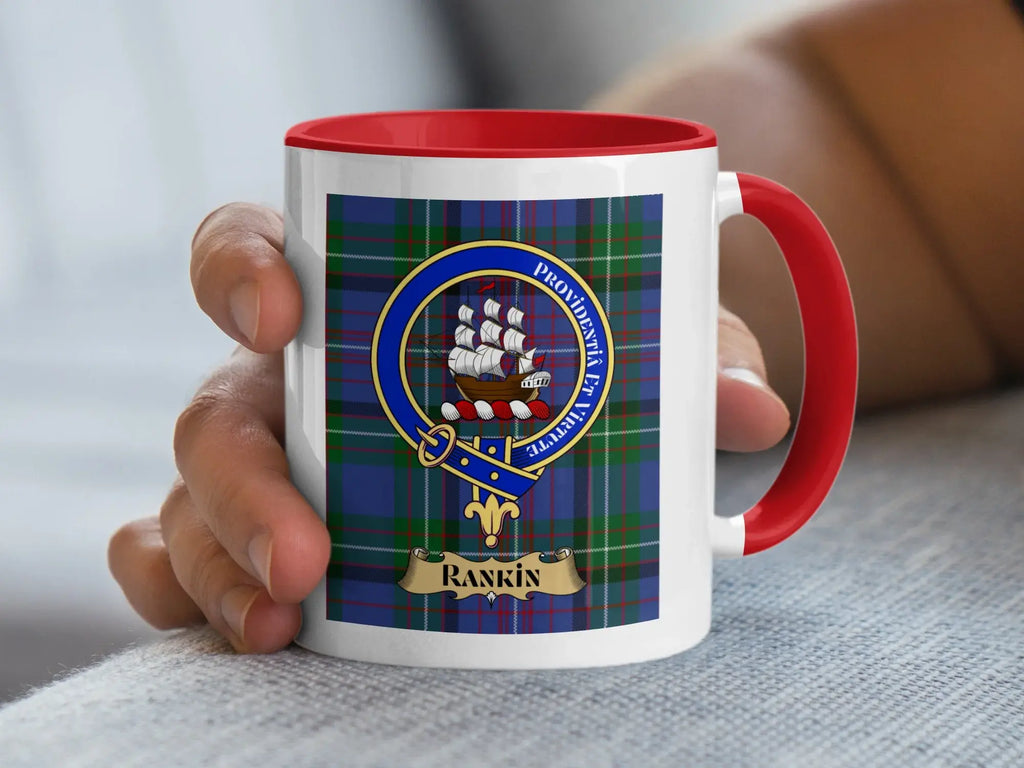 Rankin family crest ceramic mug for everyday coffee and tea