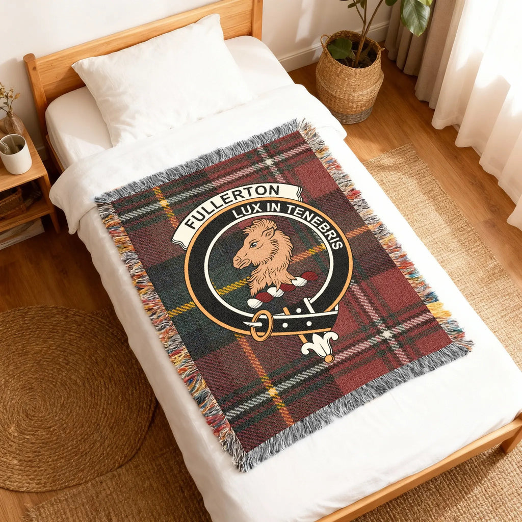 Fullerton Lux in Tenebris Clan Crest Throw Blanket