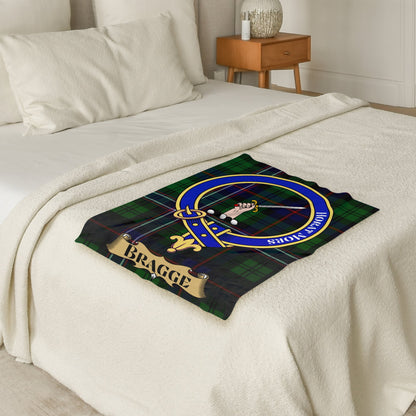 Clan Bragge Crest Scottish Tartan Throw Blanket - Living Stone Gifts